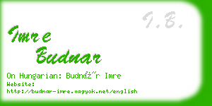 imre budnar business card